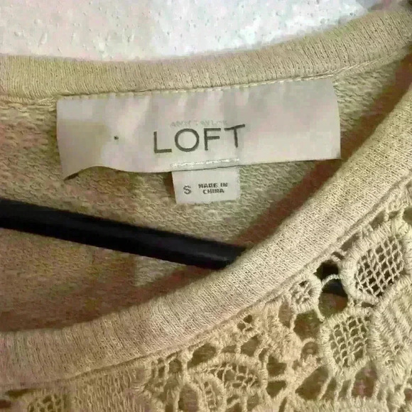 Loft Cream blouse with Crochet Lace overlay. - Picture 2 of 4